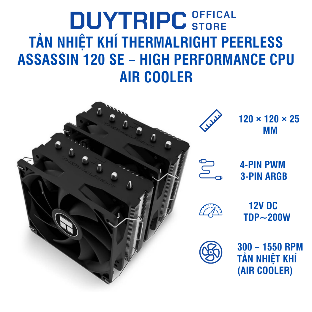 Tản nhiệt khí Thermalright Peerless Assassin 120 SE – High Performance CPU Air Cooler